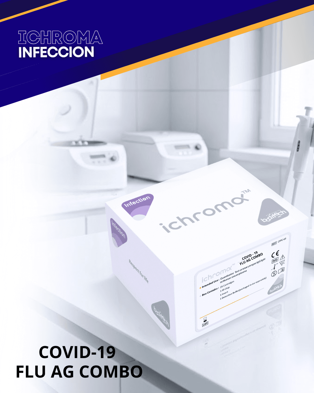Reactivo COVID-19 FLU AG COMBO para analizador ichroma (Infecciones)