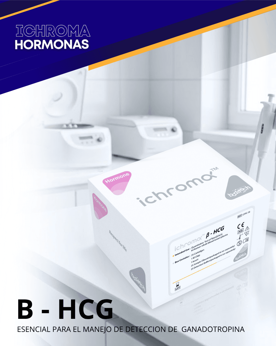 Reactivo B-HCG para analizador ichroma (Hormonas)